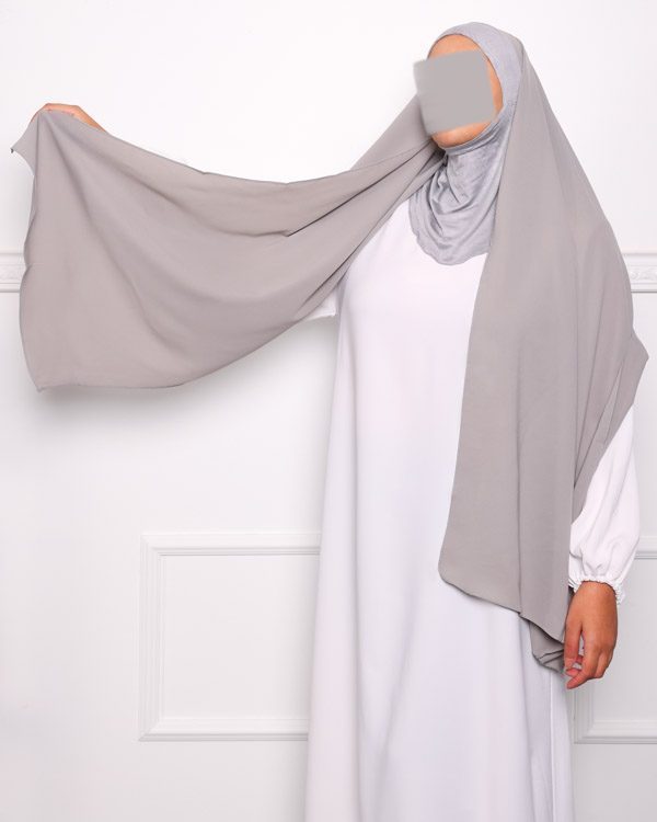 HIJAB CAGOULE INTÉGRÉ À ENFILER Hijab cagoule à enfiler pour femme pas cher mon hijab pas cher gris